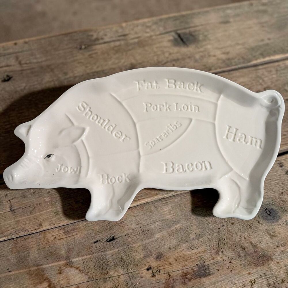 RARE Department 56 SHORT ORDER Pig Platter vintage 16" X 9" Ceramic Serving Dish